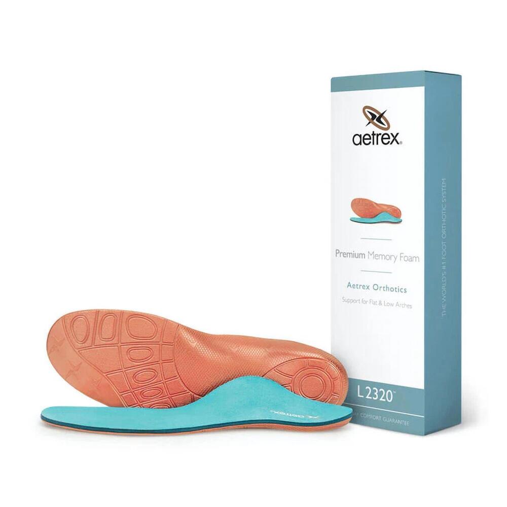 NEW AETREX men's premium memory foam posted orthotics insole in orange/blue